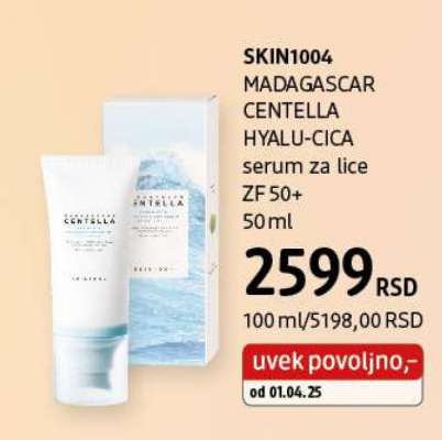 SKIN1004 MADAGASCAR CENTELLA HYALU-CICA serum za lice ZF 50+