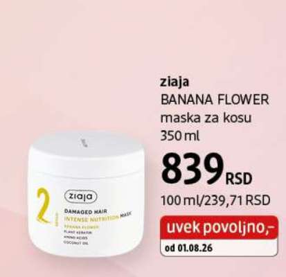 ziaja BANANA FLOWER maska za kosu 350 ml