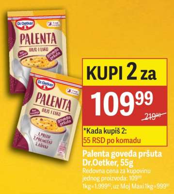 Palenta goveda pršuta Dr.Oetker, 55g