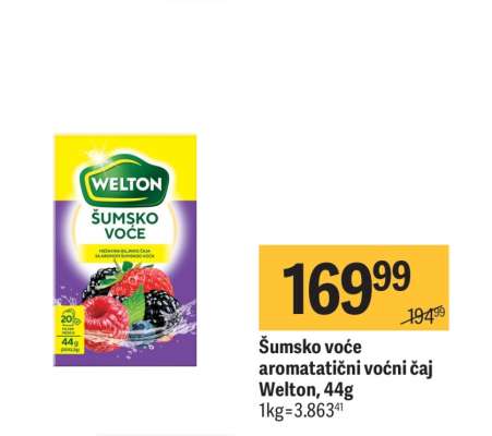 Šumsko voće aromatatični voćni čaj Welton, 44g