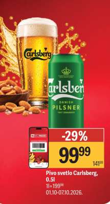 Pivo svetlo Carlsberg 0,5l