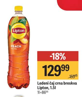 Ledeni čaj crna breskva Lipton, 1.5l