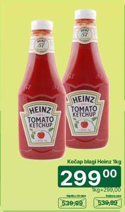 KEČAP BLAGI Heinz 1kg