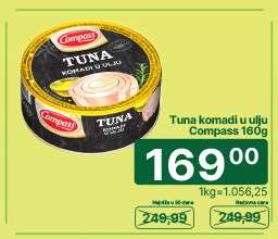 TUNA KOMADI u ulju Compass 160g