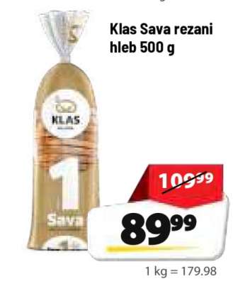 Klas Sava rezani hleb 500 g