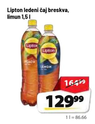 Lipton ledeni čaj breskva, limun 1,5 l