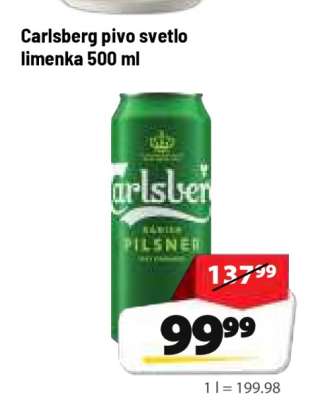 Carlsberg pivo svetlo limenka 500 ml