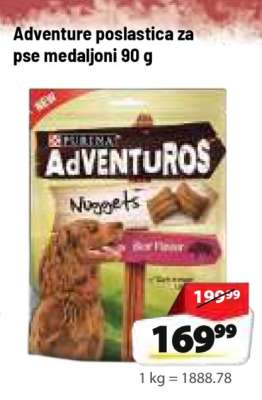 Adventure poslastica za pse medaljoni 90 g