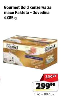 Gourmet Gold konzerva za mace Pašteta - Govedina 4x85 g
