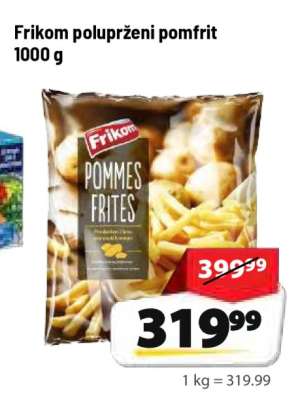 Frikom poluprženi pomfrit 1000 g