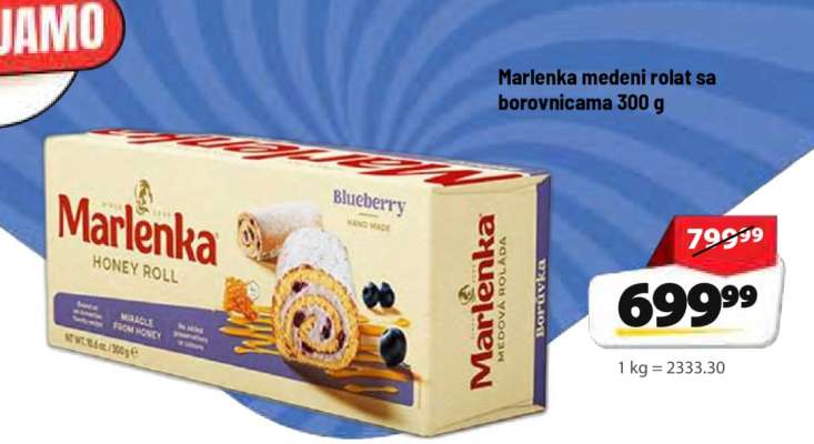 Marlenka medeni rolat sa borovnicama 300 g