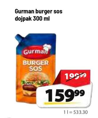 Gurman burger sos doypak 300 ml