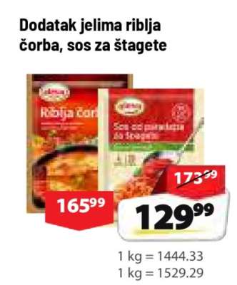 Dodatak jelima riblja čorba, sos za špagete