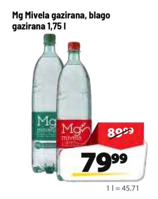 Mg Mivela gazirana, blago gazirana 1,75 l