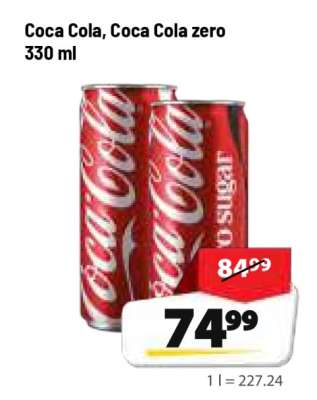 Coca Cola, Coca Cola zero 330 ml