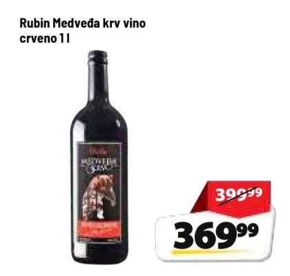 Rubin Medveđa krv vino crveno 1l
