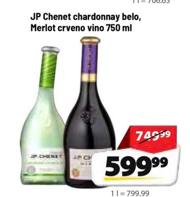 JP Chenet chardonnay belo, Merlot crveno vino 750 ml