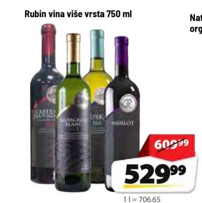 Rubin vina više vrsta 750 ml
