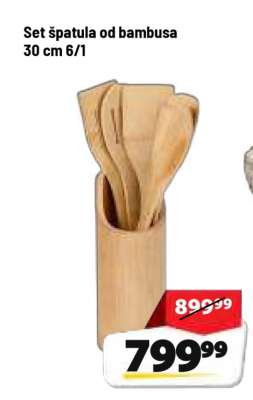 Set špatula od bambusa 30 cm 6/1
