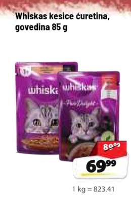 Whiskas kesice ćuretina, govedina 85 g