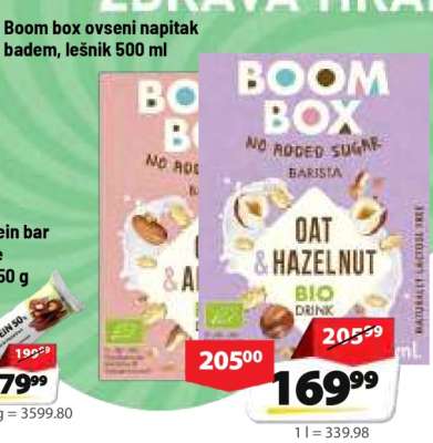 Boom box ovseni napitak badem, lešnik 500 ml