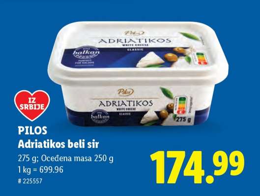 Pilos adriatikos beli sir