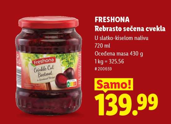 FRESHONA Rebrasto sečena cvekla