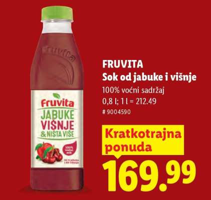 FRUVITA Sok od jabuke i višnje