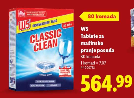 W5 Tablete za mašinsko pranje posuđa