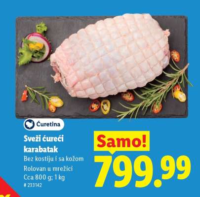 Sveži ćureći karabatak