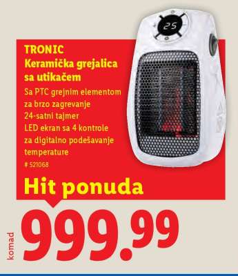 TRONIC Keramička grejalica sa utikačem