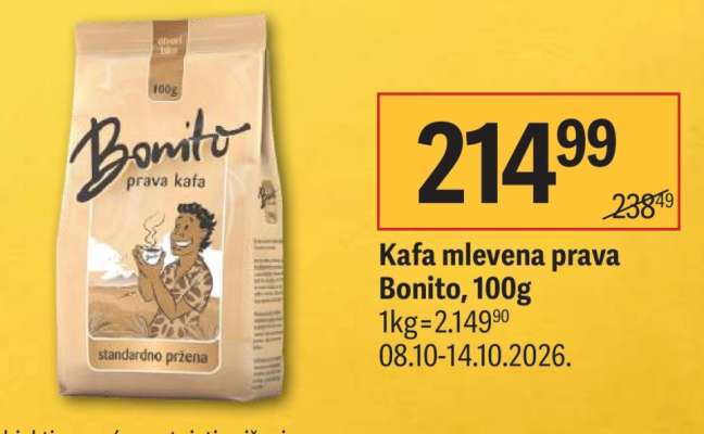 Kafa mlevena prava Bonito, 100g