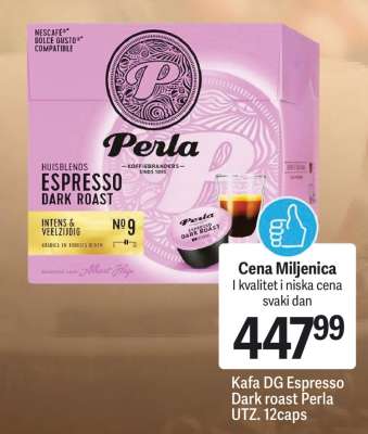Kafa DG Espresso Dark roast Perla UTZ. 12caps