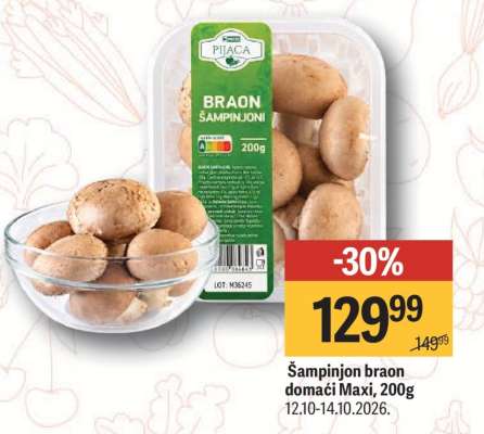 Šampinjon braon domaći Maxi, 200g