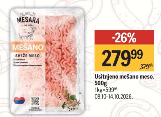 Usitnjeno mešano meso, 500g