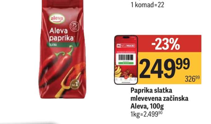 Paprika slatka mlevena začinska Aleva 100g