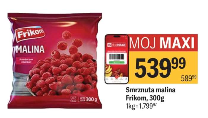 Smrznuta malina Frikom, 300g