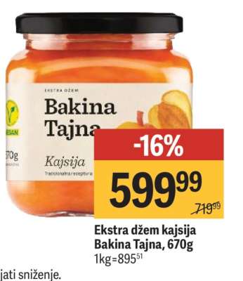 Ekstra džem kajsija Bakina Tajna 670g