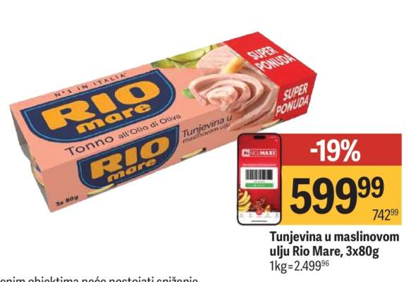 Tunjevina u maslinovom ulju Rio Mare 3x80g