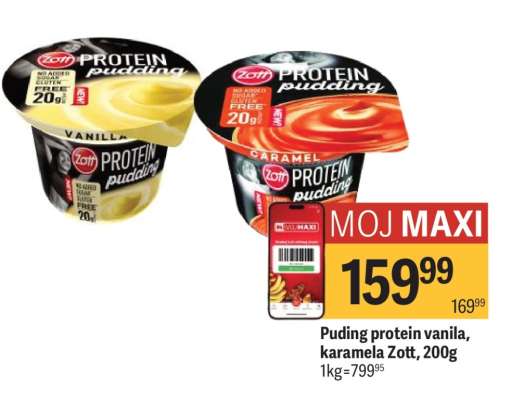 Puding protein vanila, karamela Zott, 200g