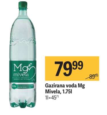 Gazirana voda Mg Mivela 1,75L