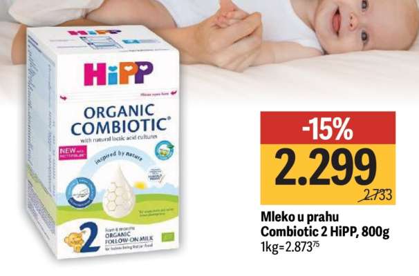 Mleko u prahu Combiotic 2 HiPP, 800g