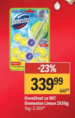 Osveživač za WC Domestos Limun 2X50g