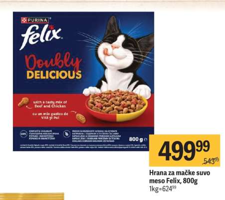 Hrana za mačke suvo meso Felix, 800g