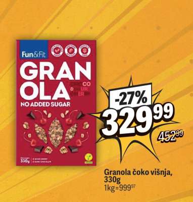 Granola čoko višnja, 330g
