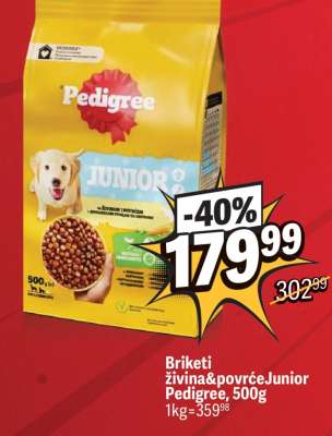 Briketi žívina&povrćeJunior Pedigree, 500g