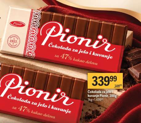 Čokolada za jelo i kuvanje Pionir 200g