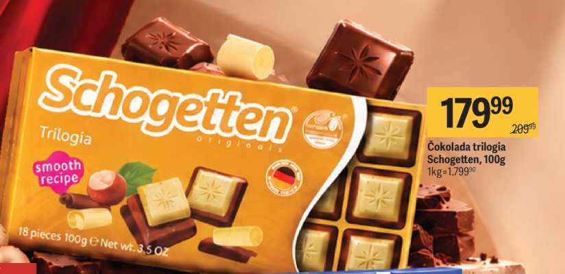 Čokolada trilogia Schogetten 100g