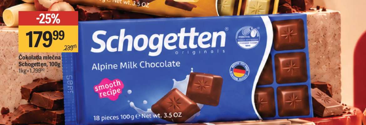 Čokolada mlečna Schogetten , 100g
