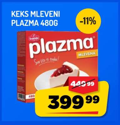Keks mleveni Plazma 480g